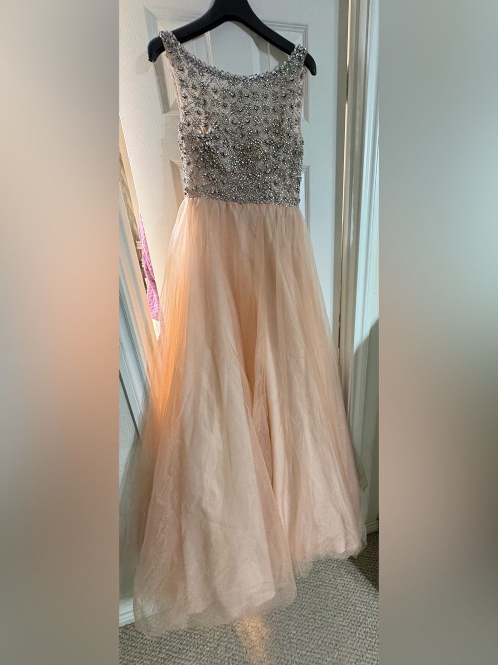 Tehrani Couture Size 0 Rhinestone Illusion Bodice Evening Dress